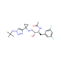 CC(=O)N[C@@H](Cc1cc(F)cc(F)c1)[C@H](O)CNC1(c2cn(CC(C)(C)C)nn2)CC1 ZINC000060326415