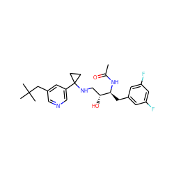 CC(=O)N[C@@H](Cc1cc(F)cc(F)c1)[C@H](O)CNC1(c2cncc(CC(C)(C)C)c2)CC1 ZINC000060326663