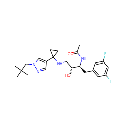 CC(=O)N[C@@H](Cc1cc(F)cc(F)c1)[C@H](O)CNC1(c2cnn(CC(C)(C)C)c2)CC1 ZINC000060326916