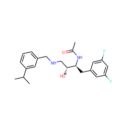 CC(=O)N[C@@H](Cc1cc(F)cc(F)c1)[C@H](O)CNCc1cccc(C(C)C)c1 ZINC000071317460