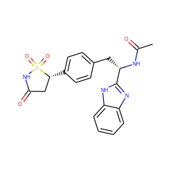 CC(=O)N[C@@H](Cc1ccc([C@@H]2CC(=O)NS2(=O)=O)cc1)c1nc2ccccc2[nH]1 ZINC000014952867