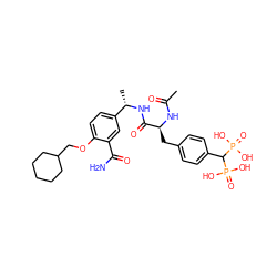 CC(=O)N[C@@H](Cc1ccc(C(P(=O)(O)O)P(=O)(O)O)cc1)C(=O)N[C@@H](C)c1ccc(OCC2CCCCC2)c(C(N)=O)c1 ZINC000027743792