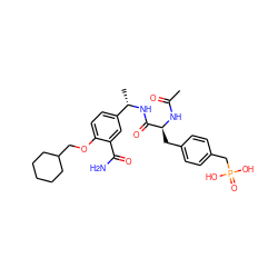 CC(=O)N[C@@H](Cc1ccc(CP(=O)(O)O)cc1)C(=O)N[C@@H](C)c1ccc(OCC2CCCCC2)c(C(N)=O)c1 ZINC000027745271