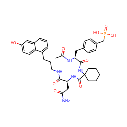 CC(=O)N[C@@H](Cc1ccc(CP(=O)(O)O)cc1)C(=O)NC1(C(=O)N[C@@H](CC(N)=O)C(=O)NCCCc2cccc3cc(O)ccc23)CCCCC1 ZINC000028227136