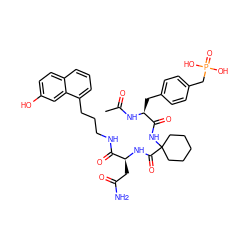 CC(=O)N[C@@H](Cc1ccc(CP(=O)(O)O)cc1)C(=O)NC1(C(=O)N[C@@H](CC(N)=O)C(=O)NCCCc2cccc3ccc(O)cc23)CCCCC1 ZINC000028225339