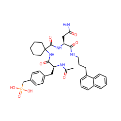 CC(=O)N[C@@H](Cc1ccc(CP(=O)(O)O)cc1)C(=O)NC1(C(=O)N[C@@H](CC(N)=O)C(=O)NCCCc2cccc3ccccc23)CCCCC1 ZINC000028225403