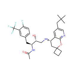 CC(=O)N[C@@H](Cc1ccc(F)c(C(F)(F)F)c1)[C@H](O)CN[C@H]1CC2(CCC2)Oc2ncc(CC(C)(C)C)cc21 ZINC000095574079