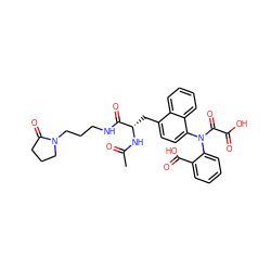 CC(=O)N[C@@H](Cc1ccc(N(C(=O)C(=O)O)c2ccccc2C(=O)O)c2ccccc12)C(=O)NCCCN1CCCC1=O ZINC000043059041