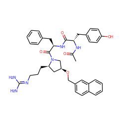 CC(=O)N[C@@H](Cc1ccc(O)cc1)C(=O)N[C@H](Cc1ccccc1)C(=O)N1C[C@@H](OCc2ccc3ccccc3c2)C[C@H]1CCCN=C(N)N ZINC000049778269