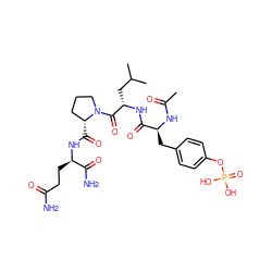 CC(=O)N[C@@H](Cc1ccc(OP(=O)(O)O)cc1)C(=O)N[C@@H](CC(C)C)C(=O)N1CCC[C@H]1C(=O)N[C@H](CCC(N)=O)C(N)=O ZINC000027723118