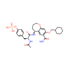 CC(=O)N[C@@H](Cc1ccc(OP(=O)(O)O)cc1)C(=O)N[C@H]1CCCOc2cc(OCC3CCCCC3)c(C(N)=O)cc21 ZINC000027215182