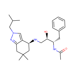 CC(=O)N[C@@H](Cc1ccccc1)[C@H](O)CN[C@H]1CC(C)(C)Cc2nn(CC(C)C)cc21 ZINC000095576770