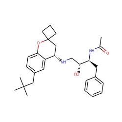 CC(=O)N[C@@H](Cc1ccccc1)[C@H](O)CN[C@H]1CC2(CCC2)Oc2ccc(CC(C)(C)C)cc21 ZINC000095575331