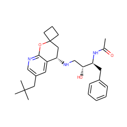 CC(=O)N[C@@H](Cc1ccccc1)[C@H](O)CN[C@H]1CC2(CCC2)Oc2ncc(CC(C)(C)C)cc21 ZINC000095572546