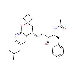 CC(=O)N[C@@H](Cc1ccccc1)[C@H](O)CN[C@H]1CC2(CCC2)Oc2ncc(CC(C)C)cc21 ZINC000095578224