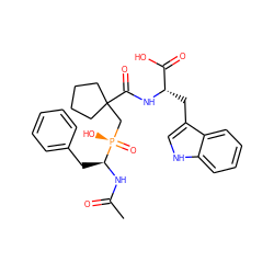 CC(=O)N[C@@H](Cc1ccccc1)[P@](=O)(O)CC1(C(=O)N[C@@H](Cc2c[nH]c3ccccc23)C(=O)O)CCCC1 ZINC000029344677