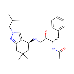 CC(=O)N[C@@H](Cc1ccccc1)C(=O)CN[C@H]1CC(C)(C)Cc2nn(CC(C)C)cc21 ZINC000095576123