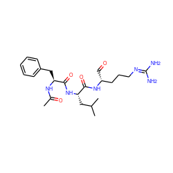 CC(=O)N[C@@H](Cc1ccccc1)C(=O)N[C@@H](CC(C)C)C(=O)N[C@H](C=O)CCCN=C(N)N ZINC000026021733