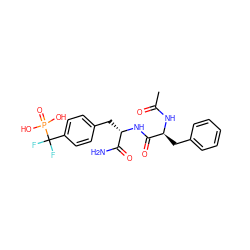 CC(=O)N[C@@H](Cc1ccccc1)C(=O)N[C@@H](Cc1ccc(C(F)(F)P(=O)(O)O)cc1)C(N)=O ZINC000013674405