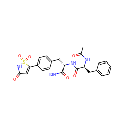 CC(=O)N[C@@H](Cc1ccccc1)C(=O)N[C@@H](Cc1ccc(C2=CC(=O)NS2(=O)=O)cc1)C(N)=O ZINC000013674398