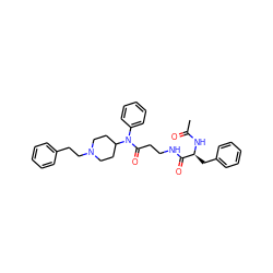 CC(=O)N[C@@H](Cc1ccccc1)C(=O)NCCC(=O)N(c1ccccc1)C1CCN(CCc2ccccc2)CC1 ZINC000036216373