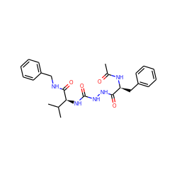 CC(=O)N[C@@H](Cc1ccccc1)C(=O)NNC(=O)N[C@H](C(=O)NCc1ccccc1)C(C)C ZINC000013491224