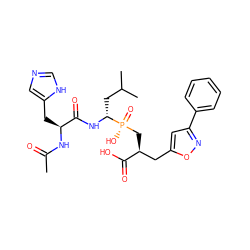 CC(=O)N[C@@H](Cc1cnc[nH]1)C(=O)N[C@H](CC(C)C)[P@](=O)(O)C[C@@H](Cc1cc(-c2ccccc2)no1)C(=O)O ZINC000014976320