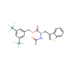 CC(=O)N[C@@H](Cc1csc2ccccc12)C(=O)OCc1cc(C(F)(F)F)cc(C(F)(F)F)c1 ZINC000013736236