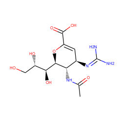 CC(=O)N[C@@H]1[C@@H]([C@@H](O)[C@@H](O)CO)OC(C(=O)O)=C[C@H]1N=C(N)N ZINC000029551048
