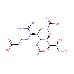 CC(=O)N[C@@H]1[C@@H](N(CCCC(=O)O)C(=N)N)C=C(C(=O)O)O[C@H]1[C@H](O)[C@H](O)CO ZINC000049803487