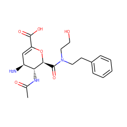 CC(=O)N[C@@H]1[C@@H](N)C=C(C(=O)O)O[C@H]1C(=O)N(CCO)CCc1ccccc1 ZINC000013778770