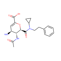 CC(=O)N[C@@H]1[C@@H](N)C=C(C(=O)O)O[C@H]1C(=O)N(CCc1ccccc1)C1CC1 ZINC000013778777