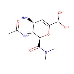 CC(=O)N[C@@H]1[C@@H](N)C=C(C(O)O)O[C@H]1C(=O)N(C)C ZINC000013802891