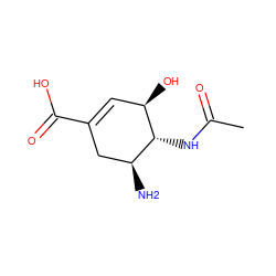CC(=O)N[C@@H]1[C@@H](N)CC(C(=O)O)=C[C@H]1O ZINC000003833958