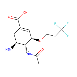 CC(=O)N[C@@H]1[C@@H](N)CC(C(=O)O)=C[C@H]1OCCC(F)(F)F ZINC000014944896