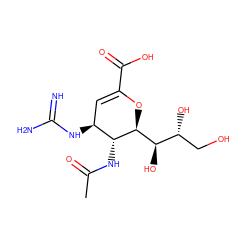 CC(=O)N[C@@H]1[C@@H](NC(=N)N)C=C(C(=O)O)O[C@H]1[C@H](O)[C@H](O)CO ZINC000003918138