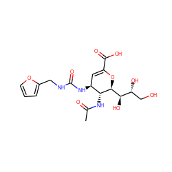 CC(=O)N[C@@H]1[C@@H](NC(=O)NCc2ccco2)C=C(C(=O)O)O[C@H]1[C@H](O)[C@H](O)CO ZINC000084655425