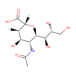 CC(=O)N[C@@H]1[C@@H](O)[C@@H](F)[C@](F)(C(=O)O)O[C@H]1[C@H](O)[C@H](O)CO ZINC000068203664