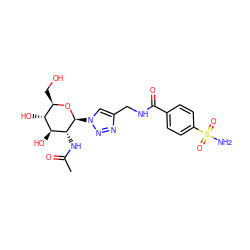 CC(=O)N[C@@H]1[C@@H](O)[C@H](O)[C@@H](CO)O[C@H]1n1cc(CNC(=O)c2ccc(S(N)(=O)=O)cc2)nn1 ZINC000014951517