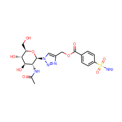 CC(=O)N[C@@H]1[C@@H](O)[C@H](O)[C@@H](CO)O[C@H]1n1cc(COC(=O)c2ccc(S(N)(=O)=O)cc2)nn1 ZINC000014951529