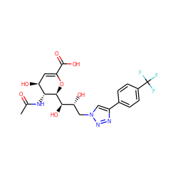 CC(=O)N[C@@H]1[C@@H](O)C=C(C(=O)O)O[C@H]1[C@H](O)[C@H](O)Cn1cc(-c2ccc(C(F)(F)F)cc2)nn1 ZINC001772657307