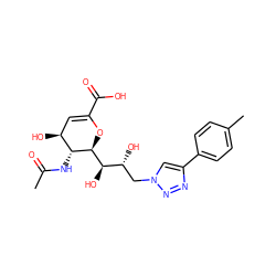 CC(=O)N[C@@H]1[C@@H](O)C=C(C(=O)O)O[C@H]1[C@H](O)[C@H](O)Cn1cc(-c2ccc(C)cc2)nn1 ZINC001772601242