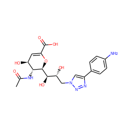 CC(=O)N[C@@H]1[C@@H](O)C=C(C(=O)O)O[C@H]1[C@H](O)[C@H](O)Cn1cc(-c2ccc(N)cc2)nn1 ZINC001772612234