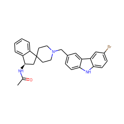 CC(=O)N[C@@H]1CC2(CCN(Cc3ccc4[nH]c5ccc(Br)cc5c4c3)CC2)c2ccccc21 ZINC000073390866