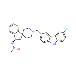 CC(=O)N[C@@H]1CC2(CCN(Cc3ccc4[nH]c5ccc(F)cc5c4c3)CC2)c2ccccc21 ZINC000073240836