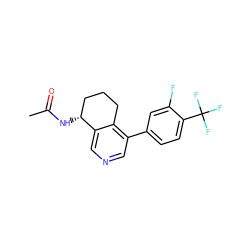 CC(=O)N[C@@H]1CCCc2c(-c3ccc(C(F)(F)F)c(F)c3)cncc21 ZINC000205712386