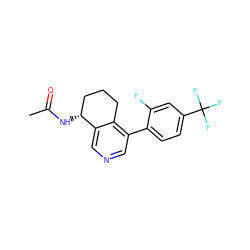 CC(=O)N[C@@H]1CCCc2c(-c3ccc(C(F)(F)F)cc3F)cncc21 ZINC000205712446