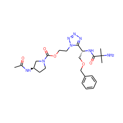 CC(=O)N[C@@H]1CCN(C(=O)OCCn2nnnc2[C@@H](COCc2ccccc2)NC(=O)C(C)(C)N)C1 ZINC000014977510