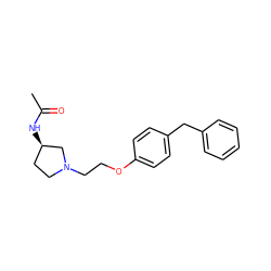 CC(=O)N[C@@H]1CCN(CCOc2ccc(Cc3ccccc3)cc2)C1 ZINC000013860526