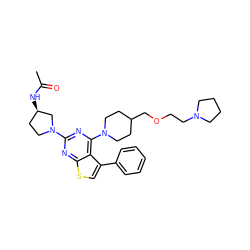 CC(=O)N[C@@H]1CCN(c2nc(N3CCC(COCCN4CCCC4)CC3)c3c(-c4ccccc4)csc3n2)C1 ZINC000146615342